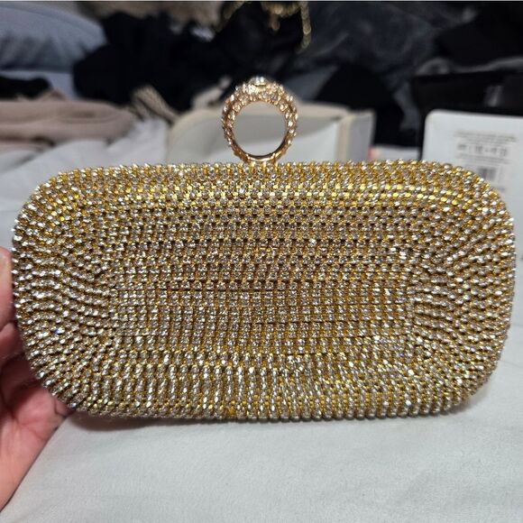 Women Rhinestone Clutch Handbag Evening Sparkly Wedding Purse Bag Glitter Bridal - Picture 3 of 16